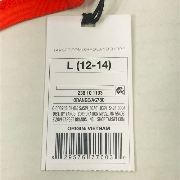 Shade And Shore Women's Size Large 12-14 Cheeky Bikini Swim Bottom Orange New - Picture 4 of 8